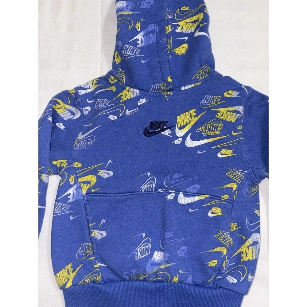 Nike Boys 4 XS All Over Futura Logo Graphic Print Hoodie